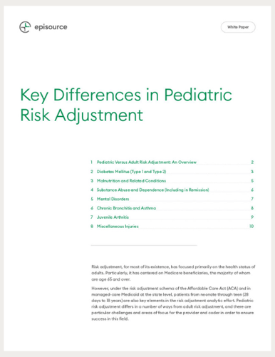 KEY DIFFERENCES IN PEDIATRIC RISK ADJUSTMENT